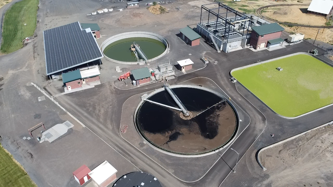Aerial photo of clarifier