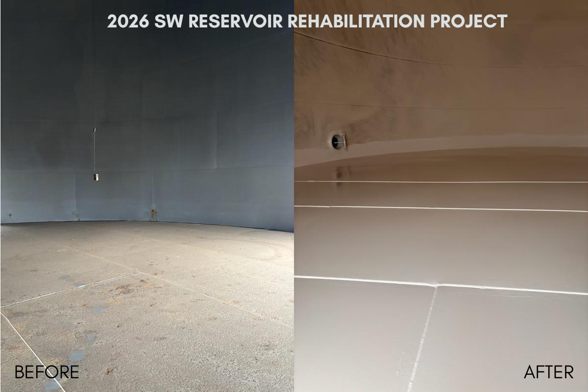 Process photos inside Southwest Reservoir