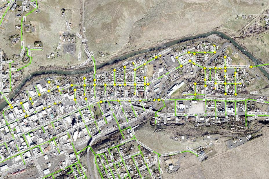 Map of manhole locations