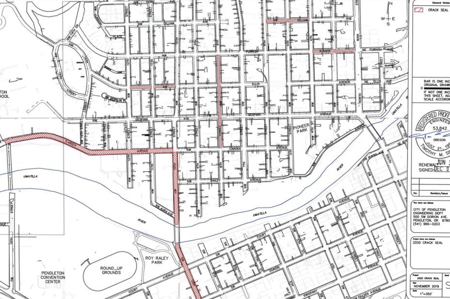 map of crack seal projects