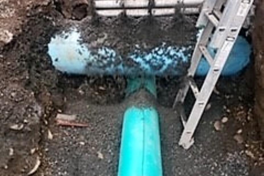 Photo showing clearance of gravity sewer replacement