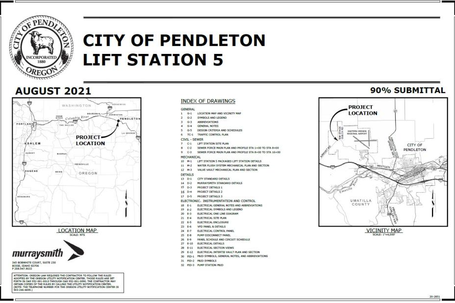 Lift Station 5 Design Cover Page