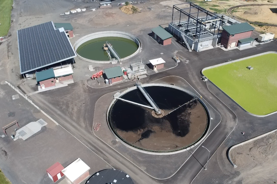 Aerial photo of clarifier