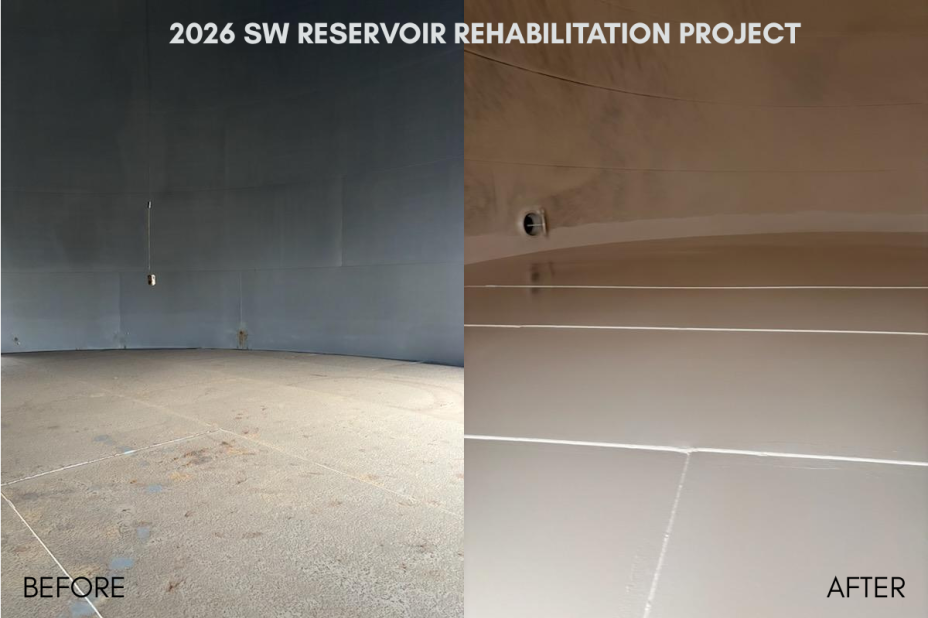 Process photos inside Southwest Reservoir