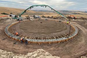 Concrete ring installed at reservoir