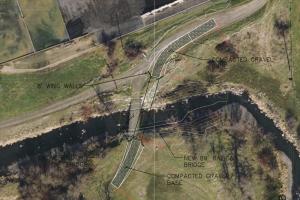 Aerial design of bridge work