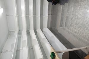 Shelves inside mobile library