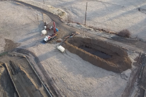 Drilling rig on site at Well 11B