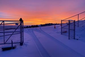 January sunset from booster station site